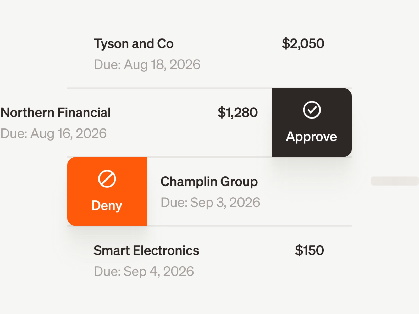 Bill.com interface