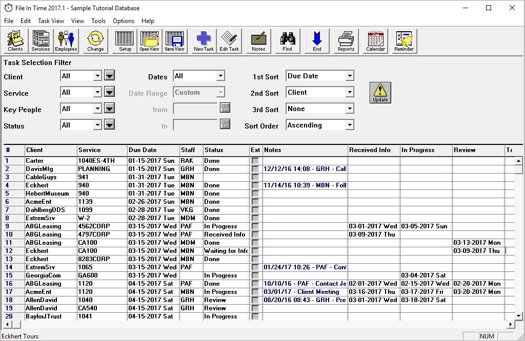 File In Time interface