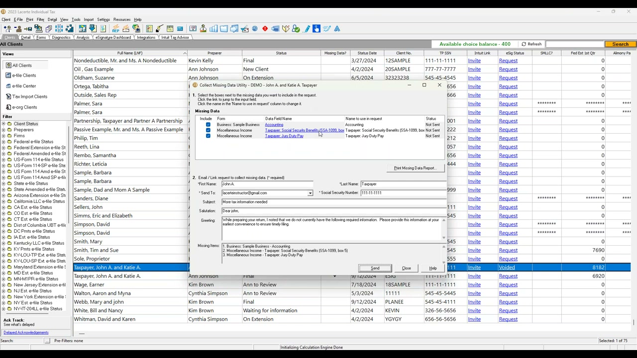 Lacerte interface
