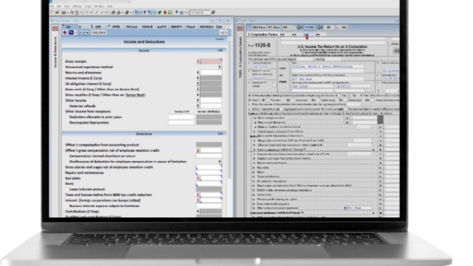 UltraTax CS interface